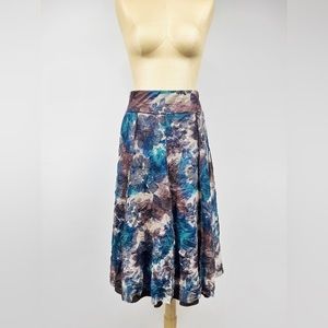 Dick & Jayne Los Angeles Boho Floral Midi Skirt Tie Dye Mesh Size Small